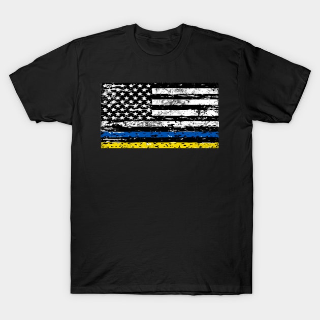 Ukraine American Flag Ukrainian American Gift T-Shirt by Scar